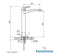 MEDIDAS MONOMANDO LAVABO CAÑO ALTO LUME TEOREMA